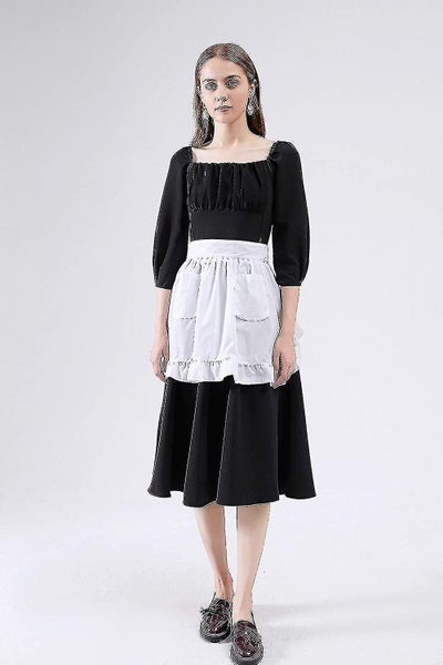 2 Piece Two Pocket Vintage Kitchen Ruffle Half Belt Aprons Carousel 2