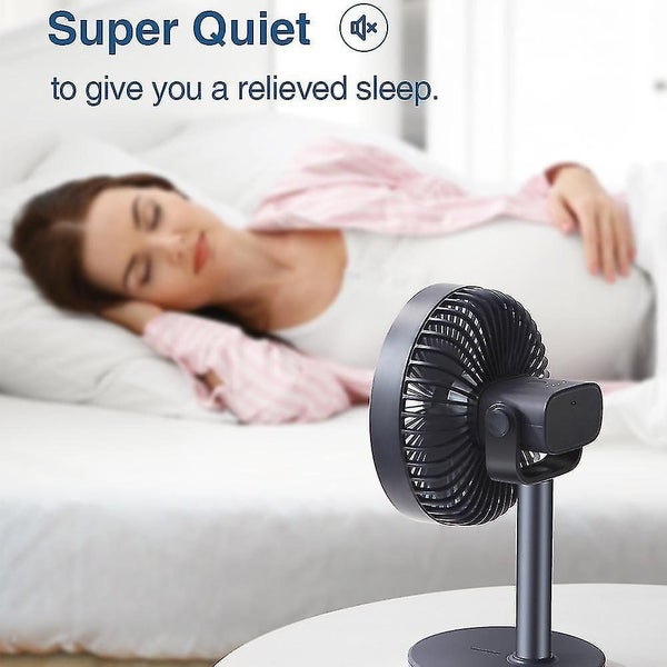 Portable Fan For Home Office Desk Table Clip Fan 4000mAh Usb Rechargeable Silent Carousel 5