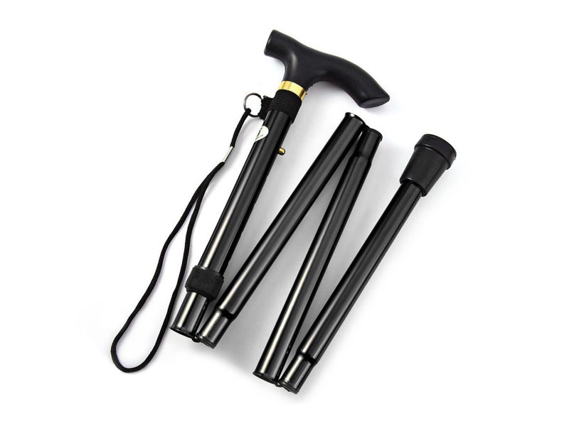 Adjustable Walking Stick Folding Walking Cane,Black Carousel 1