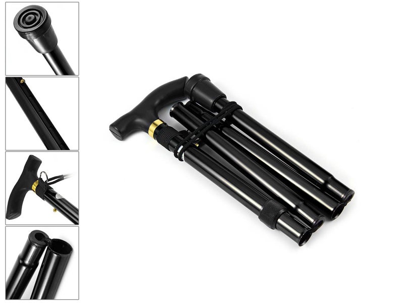 Adjustable Walking Stick Folding Walking Cane,Black Carousel 2