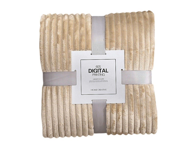 150x200cm Winter Warm Bedding Plush Blanket Sofa Throw Blanket - Khaki Carousel 1