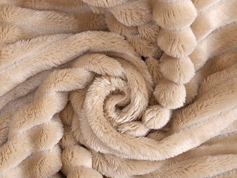 150x200cm Winter Warm Bedding Plush Blanket Sofa Throw Blanket - Khaki Carousel 4