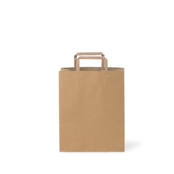 Paper Bag - Flat Fold Handle #60 BR Recycled PLAIN (200pcs) Carousel 2