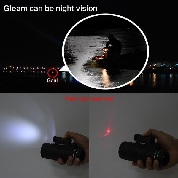 12*50 Outdoor Hiking Camping HD Optics Tripod Monocular Telescope Bird Watching Carousel 5