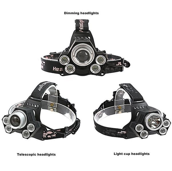 XANES 2408 1600LM Bicycle Headlamp 4 Switch Modes T6+4XPE White Light Mechanica Carousel 5