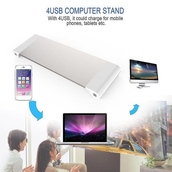 Portable 4 Ports Usb Laptop Computer Monitor Holder Bracket Heighten Stand Carousel 1