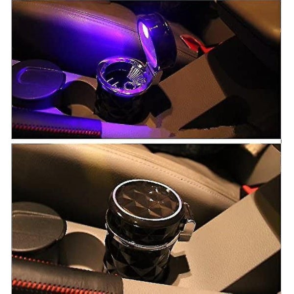 Car Ashtray,portable Auto Cigarette Ashtray With Blue Led Light Carousel 5