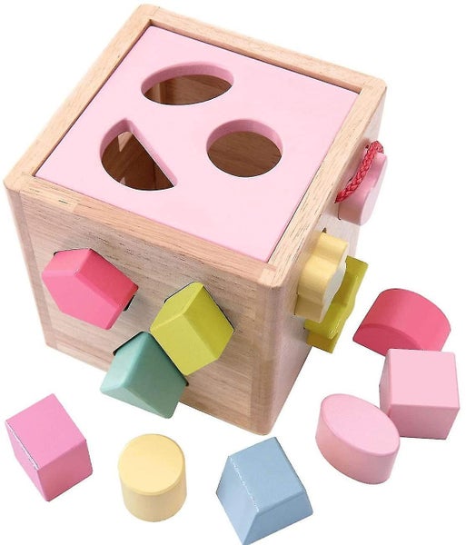 Shape Color Sorter Toddler Toy - Wooden Toddler Toy Color Recognition Shape Sort Carousel 1