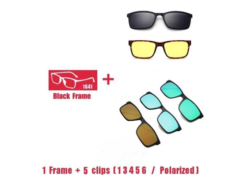 Polarized Magnet Clip Glasses Frame For Men Women With Myopia Prescription Carousel 1