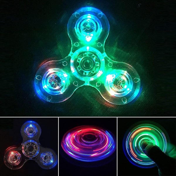 Crystal Led Light Fidget Spinner Toy Hand Tri Spinner Single Finger Fast Bearing Carousel 1