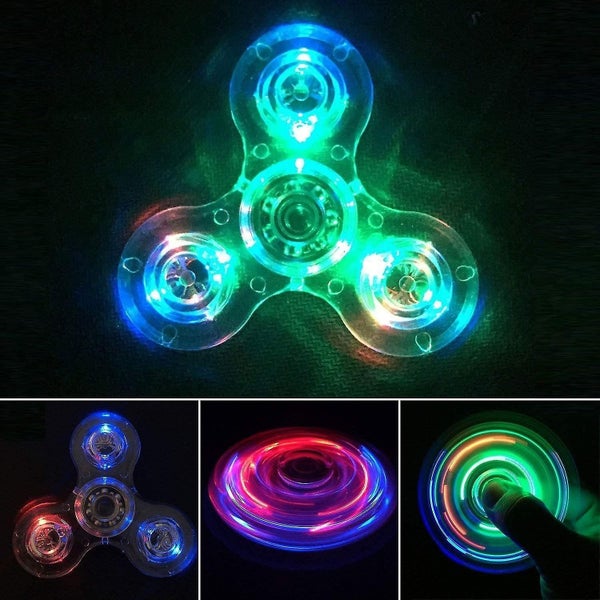 Crystal Led Light Fidget Spinner Toy Hand Tri Spinner Single Finger Fast Bearing Carousel 2