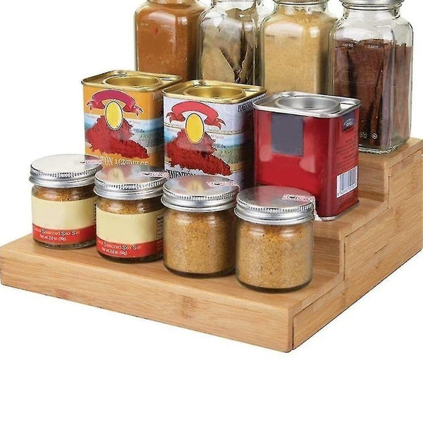 Eco friendly 3 tier retractable kitchen cabinet pantry storage spice display rac Carousel 3