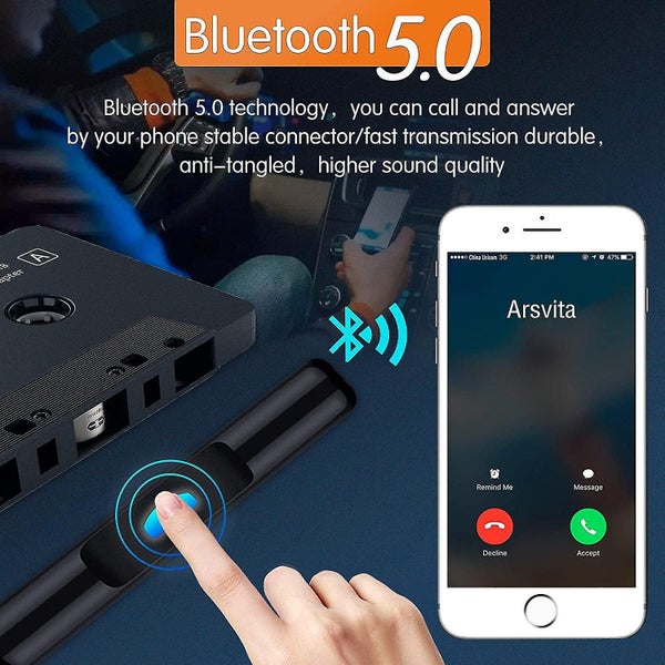 Car Audio Bluetooth Cassette Receiver, Tape Player Bluetooth 5.0 Cassette Aux Ad Carousel 2