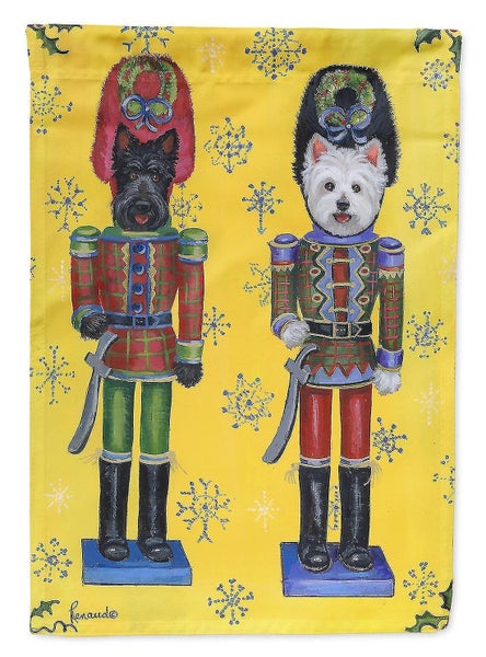 Scottie and Westie Christmas Nutcrackers Flag Canvas House Size
