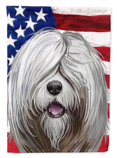 South Russian Ovcharka Dog American Flag Flag Canvas House Size Carousel 1