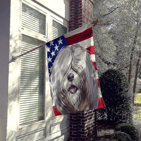 South Russian Ovcharka Dog American Flag Flag Canvas House Size Carousel 2