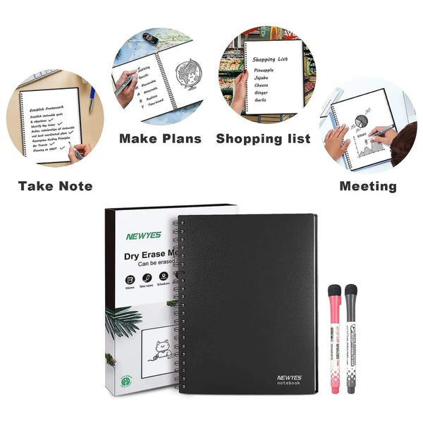 Reusable Whiteboard Notebook Erasable Meeting Notebook With Dry Erase White B... Carousel 7