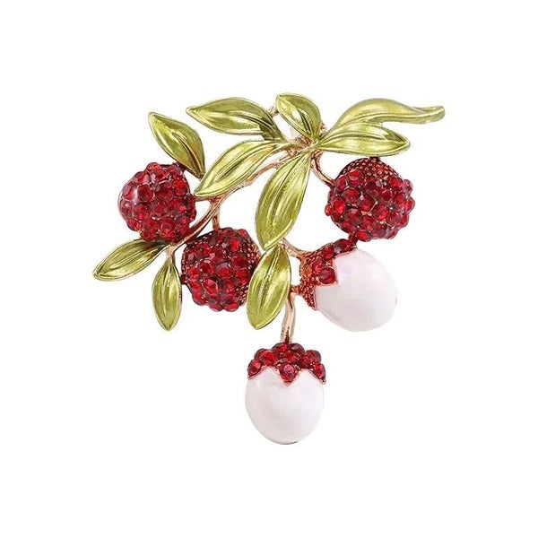 Vintage Enamel Litchi Brooch Luxury Jewelry Accessory Carousel 2
