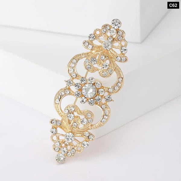Sparkling Rhinestone Brooch For Women Office Party Accessory Carousel 1