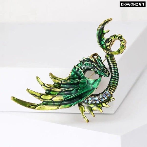 Enamel Dragon Lapel Pin Vintage Designer Jewelry For Parties School And Office Carousel 1