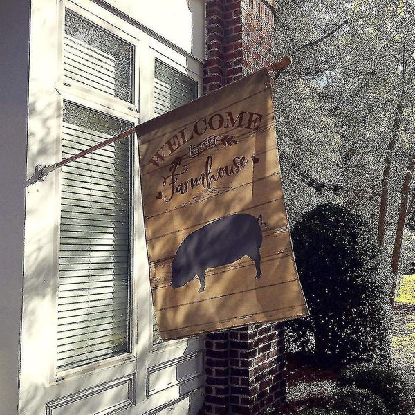 Devon Large Black Pig Welcome Flag Canvas House Size64478532034305111