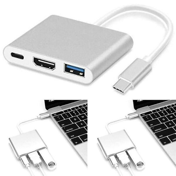 3 in 1 Type C to USB-C 4K USB 3.0 Hub OTG Adapter Cable HDMI For Apple Macbooks Carousel 2