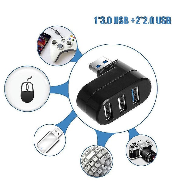3 Ports USB HUB 2.0 + 3.0 USB Splitter High Speed Rotatable Adapter Mini Hub USB Carousel 5
