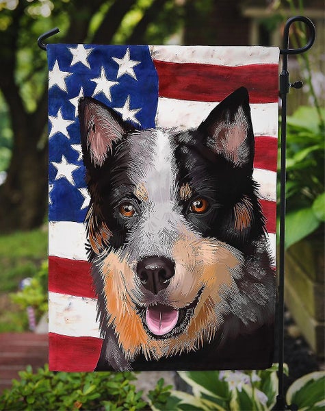 Australian Stumpy Tail Cattle Dog American Flag Flag Garden Size Carousel 3