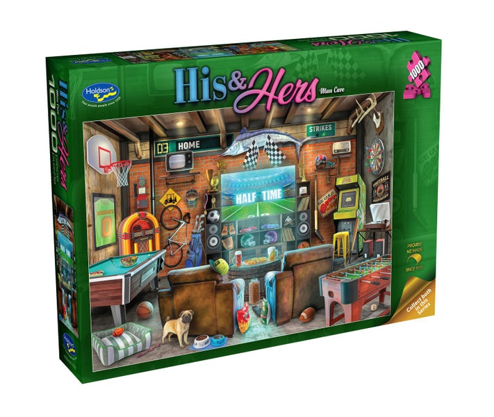 Holdson: Man Cave - His & Hers Puzzle (1000pc Jigsaw) Carousel 1