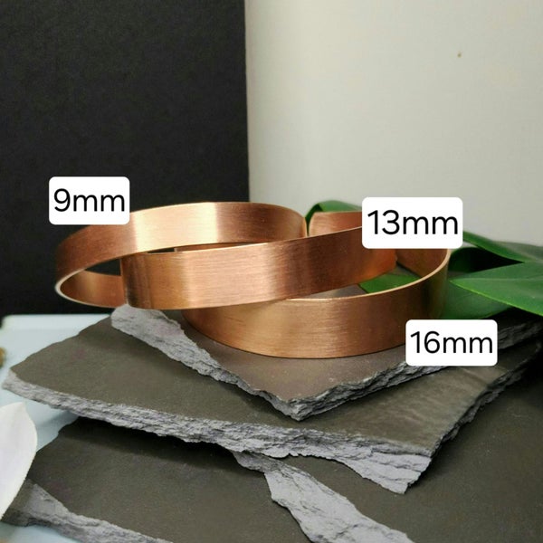 Copper Bracelet - Brushed Finish - 9mm - One Size Fits Most Carousel 3