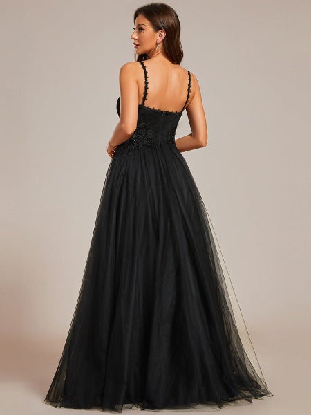 Gloria black tulle wedding or ball gown with beading s8 Express NZ wide63623410888322111