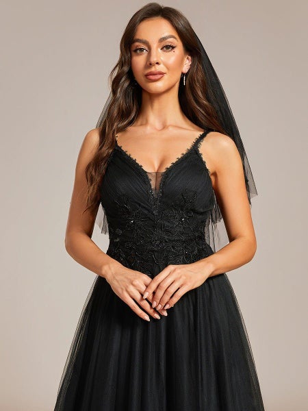 Gloria black tulle wedding or ball gown with beading s8 Express NZ wide63623410888322113
