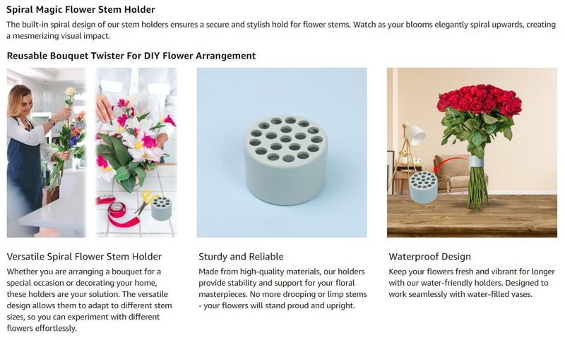 Spiral Ikebana Stem Holder,Spiral Stem Holder for Vases,Spiral Flower Stem Holde Carousel 2