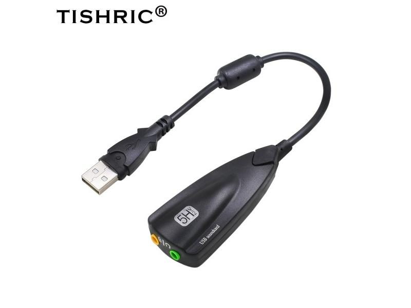TISHRIC 7.1 USB External Sound Card With 3.5mm Adapter For Laptop PC Carousel 1