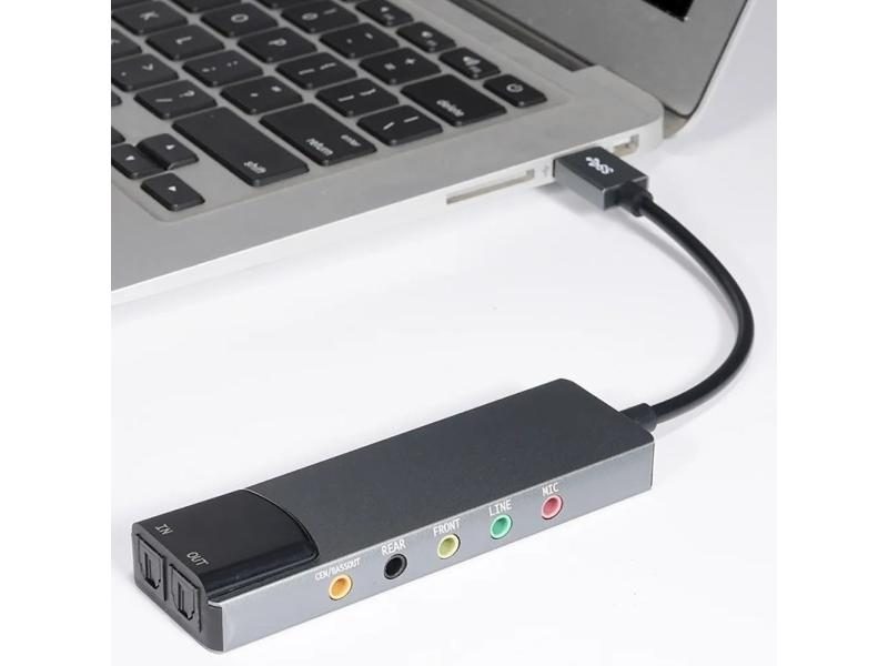 6 In 1 USB External Optical Sound Card For Notebook Audio Converter Carousel 2