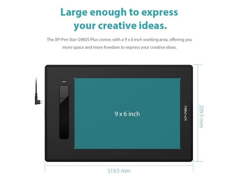 XPPen StarG960S Plus 9x6 Inch Pen Tablet With 4 Keys For Windows Mac Android Carousel 1