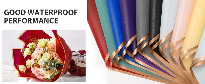 20 Sheets Flower Wrapping Paper - Waterproof Floral Bouquet Wrapping Paper,Flori Carousel 2