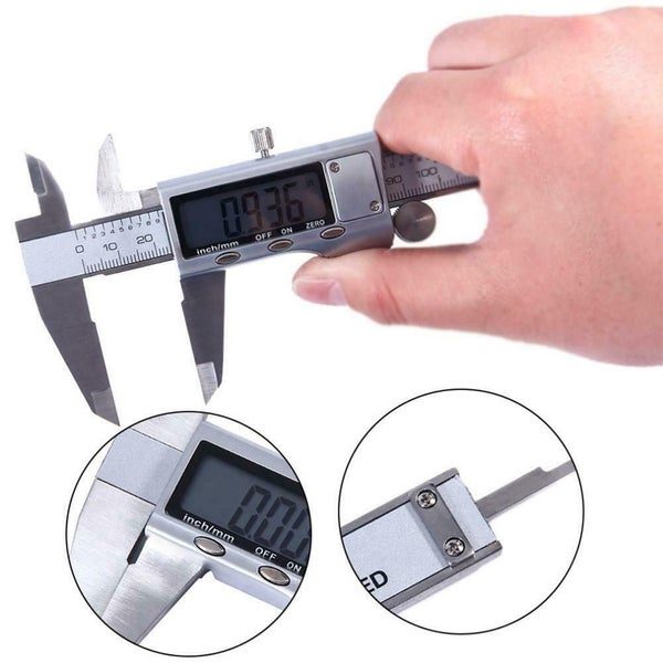200mm Electronic Digital Vernier Caliper Stainless Steel LCD Gauge Micrometer Carousel 1