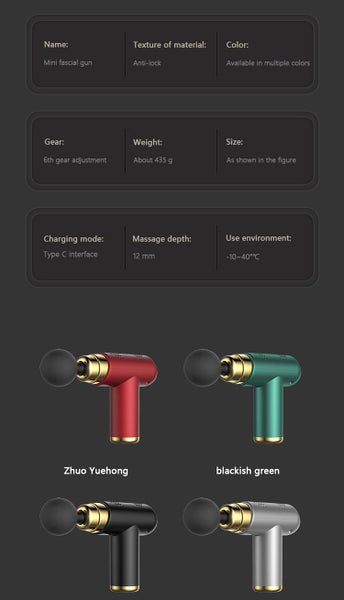 Mini LCD Control Massage Gun Deep Muscle Massager Body Neck Massager(Black) Carousel 5