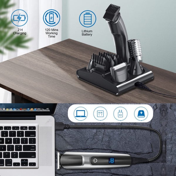 Electric Beard Trimmer Cordless Rechargeable Waterproof Hair Trimmer Carousel 5