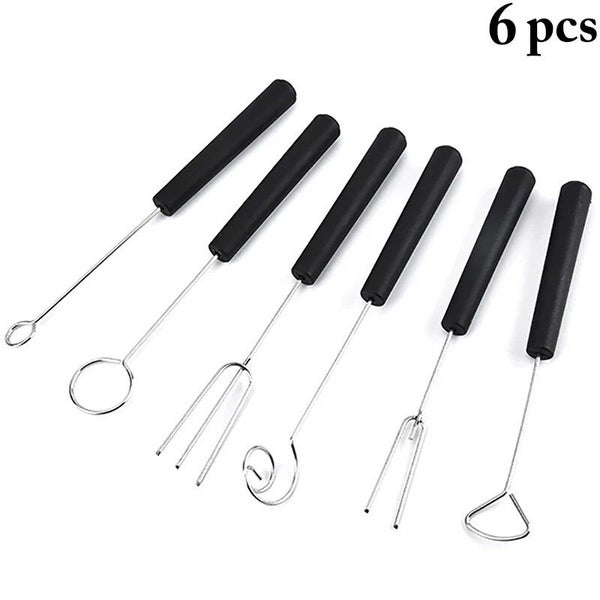 6PCS Chocolate Dipping Fork Set Stainless Steel Candy Cake Dipping Tool Gadgets Carousel 1