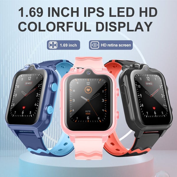 IP67 Waterproof Smart 4G GPS Tracker Locate Kids Video Voice SOS Call Watch Blue Carousel 2