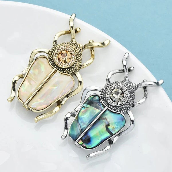 Natural Shell Insect Brooches Vintage Style 2 Colours Carousel 5