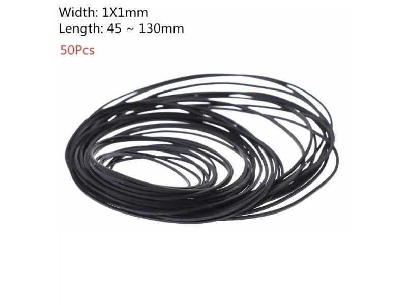 50Pack Mix Cassette Tape Machine Belts For Recorder Walkman Repeater 45 130mm Carousel 2