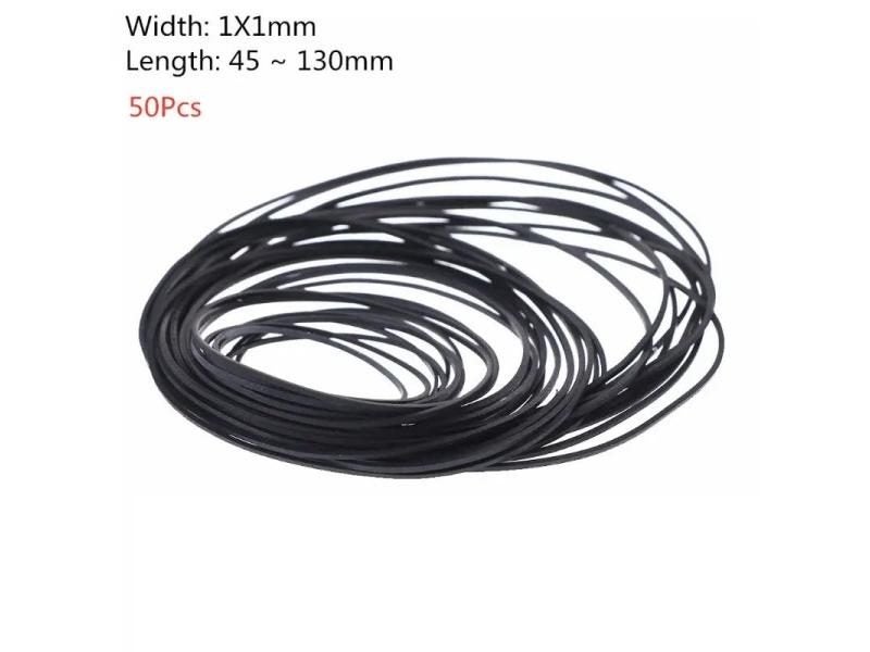 50Pack Mix Cassette Tape Machine Belts For Recorder Walkman Repeater 45 130mm Carousel 1