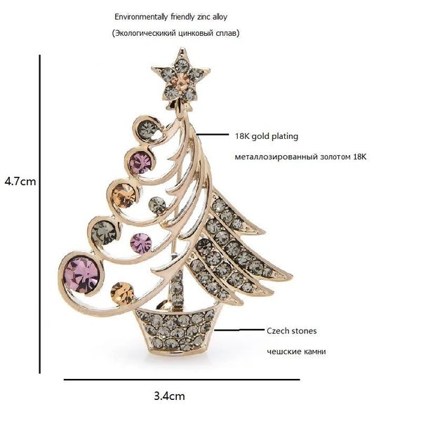Rhinestone Christmas Tree Brooch 2 Colour Carousel 5