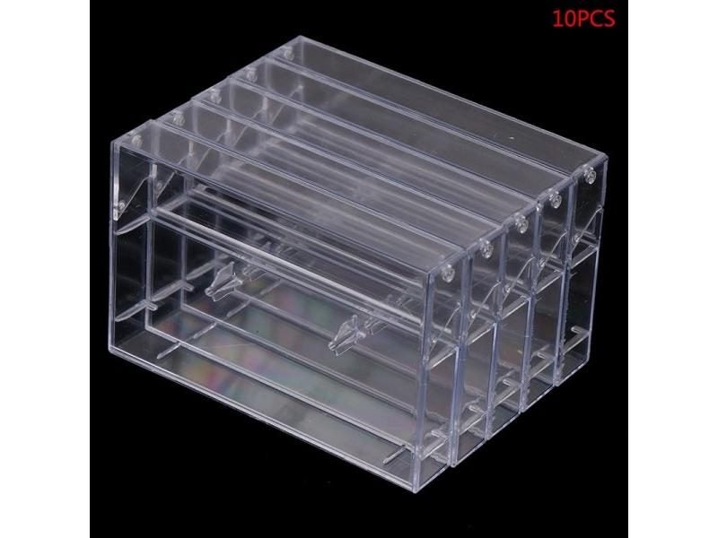10Pcs Recording Blank Cassette Case Transparent Dustproof Box Carousel 2