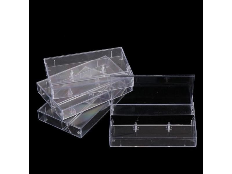 10Pcs Recording Blank Cassette Case Transparent Dustproof Box Carousel 1