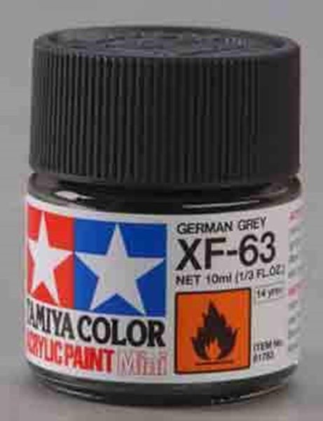Tamiya 81763 XF-63 Flat German Gray Acrylic Mini Pottle 10ml Carousel 1