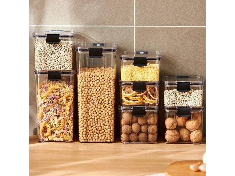 Sealed Plastic Food Storage Jars With Lids For Fridge Kitchen Carousel 1